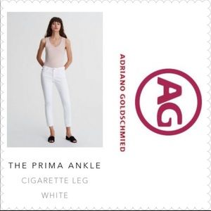 AG Prima Ankle White Jeans 29